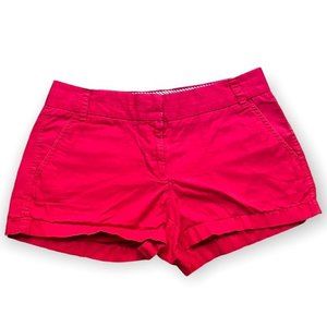 J Crew Chino 100% Cotton broken in shorts Sz 4 hot pink